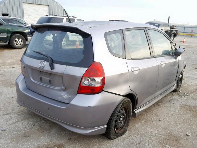 JHMGD38638S027303 - 2008 HONDA FIT SPORT GRAY photo 4