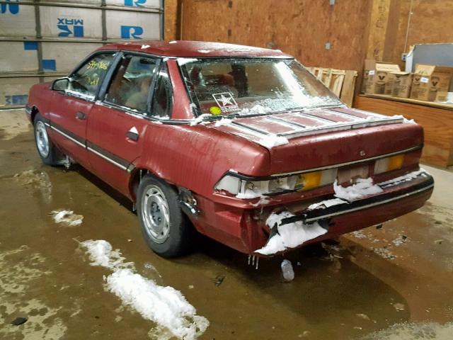 1FAPP37X9JK233787 - 1988 FORD TEMPO LX MAROON photo 3