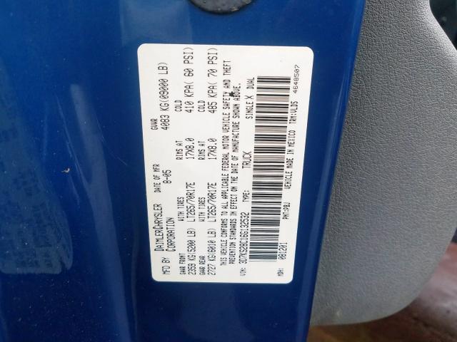 3D7KS28C16G132532 - 2006 DODGE RAM 2500 S Կապույտ լուսանկար 10