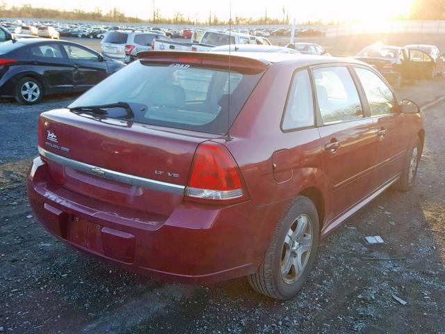 1G1ZU64865F207102 - 2005 CHEVROLET MALIBU MAX მუქწითელი ფოტო 4