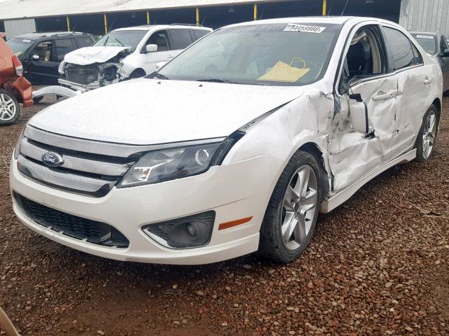 3FAHP0KC9CR225355 - 2012 FORD FUSION SPO WHITE photo 2