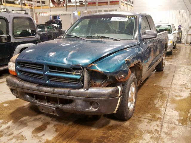 1B7GL22X1WS536951 - 1998 DODGE DAKOTA GREEN photo 2