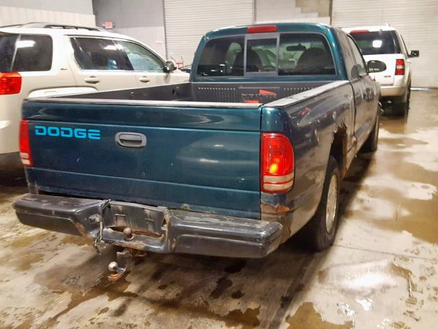 1B7GL22X1WS536951 - 1998 DODGE DAKOTA GREEN photo 4