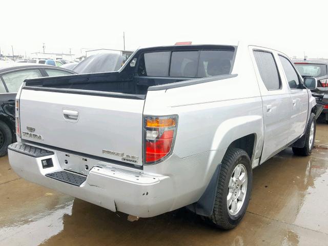 2HJYK16438H508401 - 2008 HONDA RIDGELINE SILVER photo 4