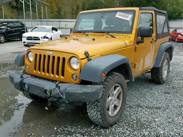 1C4AJWAG4EL275375 - 2014 JEEP WRANGLER S ORANGE photo 2