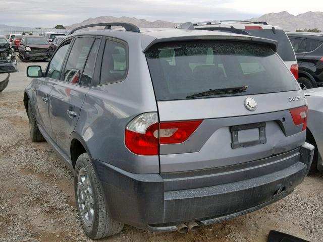 WBXPA93494WA64724 - 2004 BMW X3 3.0I SILVER photo 3