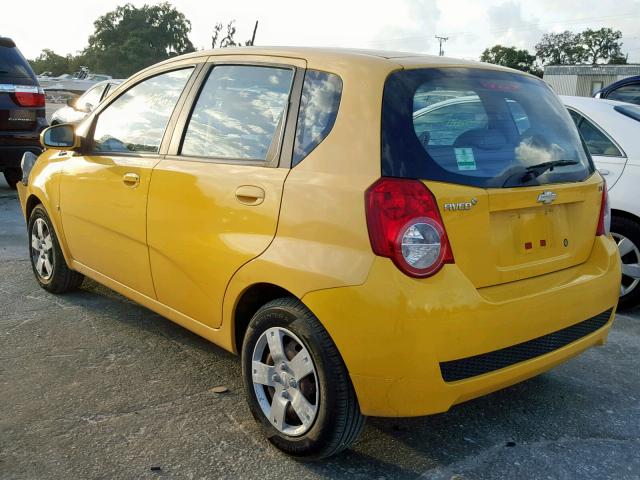 KL1TD66E19B626124 - 2009 CHEVROLET AVEO LS YELLOW photo 3