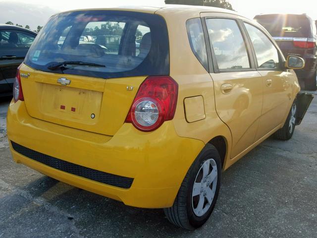 KL1TD66E19B626124 - 2009 CHEVROLET AVEO LS YELLOW photo 4
