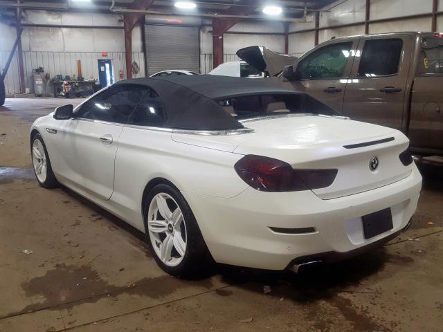 WBALZ3C52CDL70386 - 2012 BMW 650 I WHITE photo 3