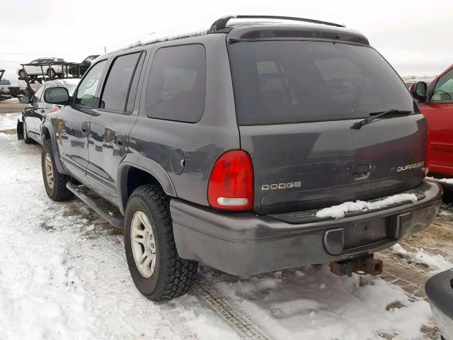 1B4HS48N62F135114 - 2002 DODGE DURANGO SL GRAY photo 3