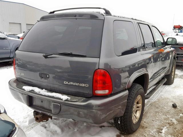 1B4HS48N62F135114 - 2002 DODGE DURANGO SL GRAY photo 4