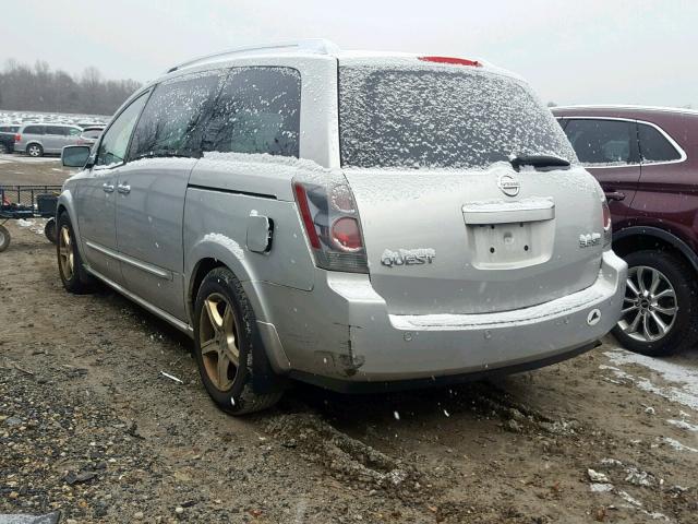 5N1BV28U57N139532 - 2007 NISSAN QUEST S SILVER photo 3