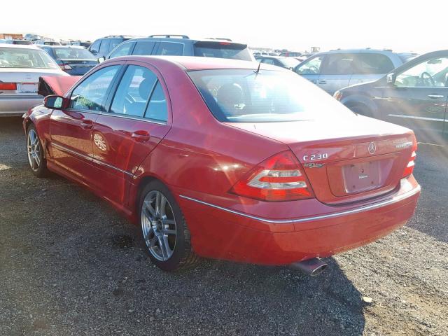 WDBRF40J95F599702 - 2005 MERCEDES-BENZ C 230K SPO RED photo 3