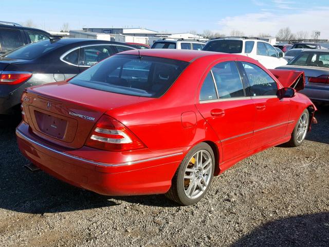 WDBRF40J95F599702 - 2005 MERCEDES-BENZ C 230K SPO RED photo 4