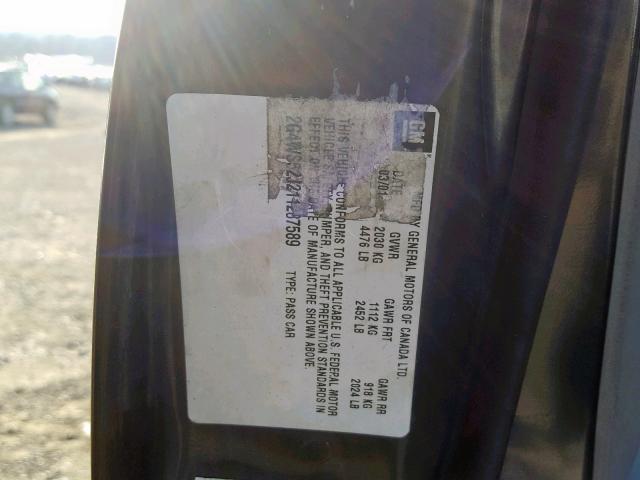 2G4WS52J211287589 - 2001 BUICK CENTURY CU BLACK photo 10