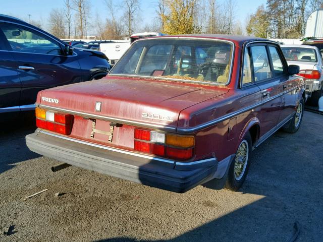 YV1AX8845G1172772 - 1986 VOLVO 244 DL MAROON photo 4