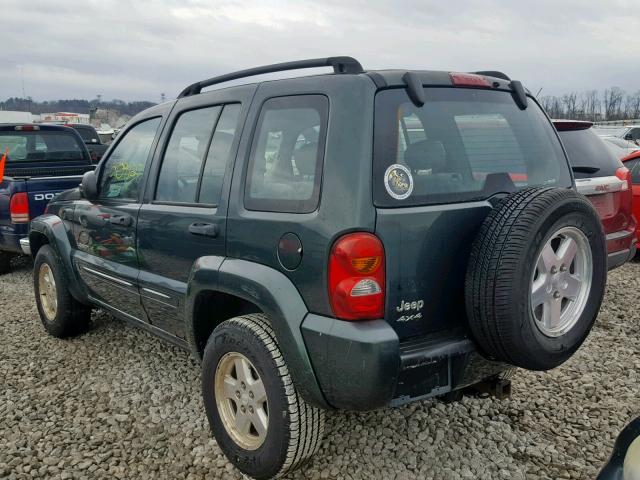 1J4GL58K72W302498 - 2002 JEEP LIBERTY LI GREEN photo 3