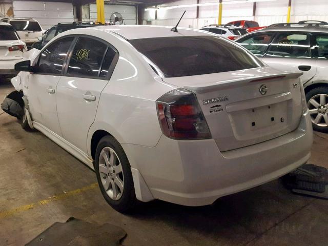 3N1AB6APXAL718823 - 2010 NISSAN SENTRA 2.0 WHITE photo 3