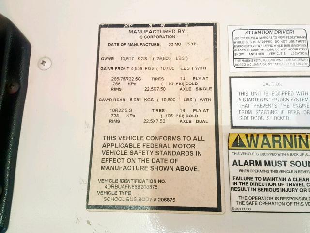 4DRBUAFN86B206875 - 2006 IC CORPORATION 3000 黄色 照片 10