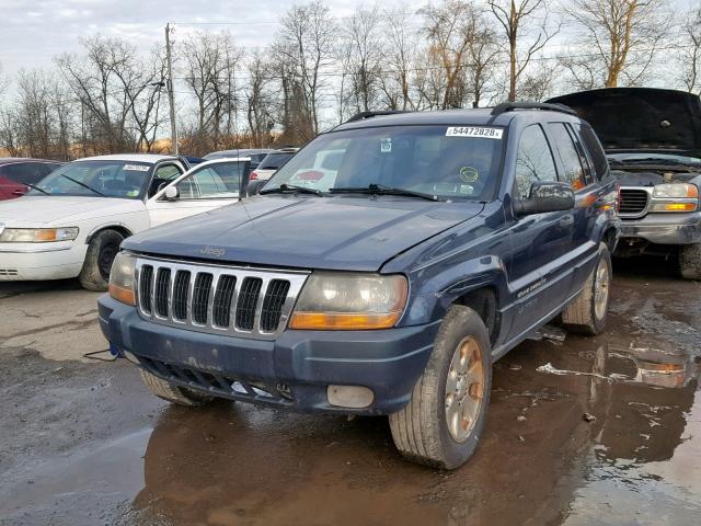 1J4GW48S61C564451 - 2001 JEEP GRAND CHER BLUE photo 2