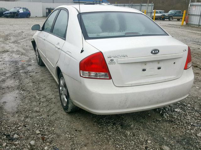 KNAFE221195654130 - 2009 KIA SPECTRA EX WHITE photo 3