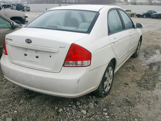 KNAFE221195654130 - 2009 KIA SPECTRA EX WHITE photo 4