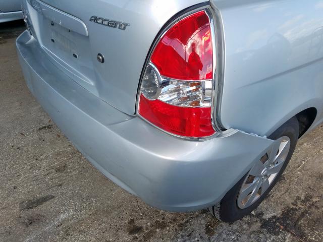 KMHCM3AC2AU165064 - 2010 HYUNDAI ACCENT BLU SILVER photo 9