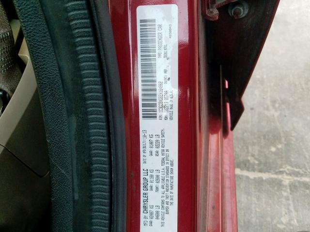 1C3CCBAG6EN164962 - 2014 CHRYSLER 200 LX RED photo 10