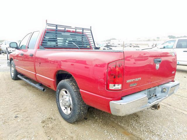 3D7KR28C95G738848 - 2005 DODGE RAM 2500 S Կարմիր լուսանկար 3