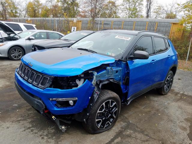 3C4NJDDB2KT793961 - 2019 JEEP COMPASS TR BLUE photo 2