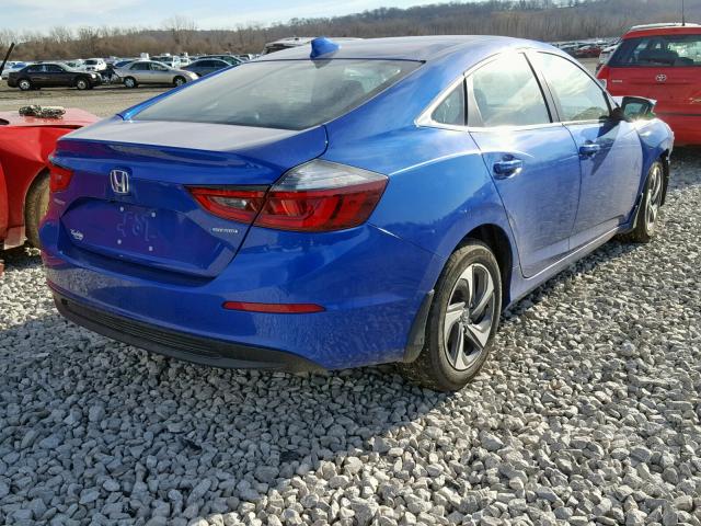 19XZE4F58KE000860 - 2019 HONDA INSIGHT EX BLUE photo 4