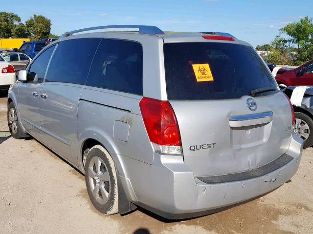 5N1BV28U37N132966 - 2007 NISSAN QUEST S SILVER photo 3