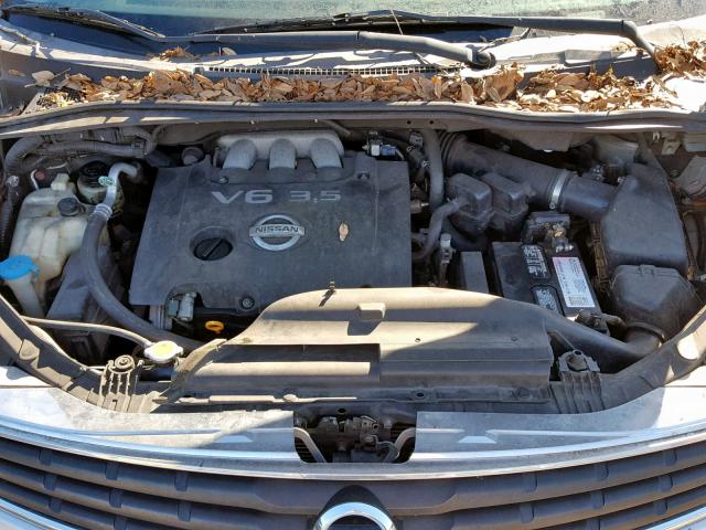 5N1BV28U37N132966 - 2007 NISSAN QUEST S SILVER photo 7