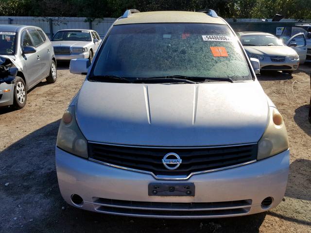 5N1BV28U37N132966 - 2007 NISSAN QUEST S SILVER photo 9