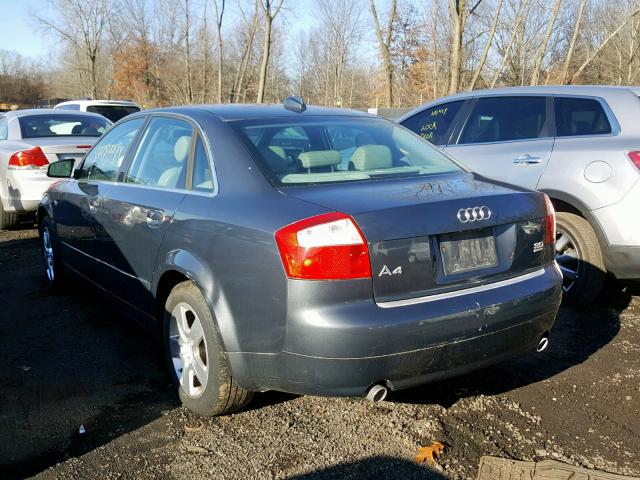 WAULT68E74A160140 - 2004 AUDI A4 3.0 QUA GRAY photo 3