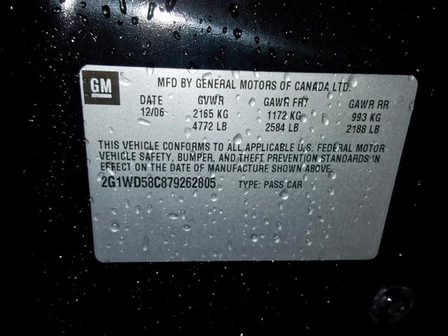 2G1WD58C879262805 - 2007 CHEVROLET IMPALA SUP 黑色 照片 10