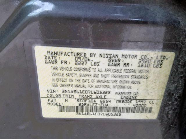 3N1AB61E07L605325 - 2007 NISSAN SENTRA 2.0 BROWN photo 10