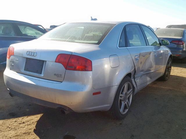 WAUDF78E26A033316 - 2006 AUDI A4 2.0T QU SILVER photo 4