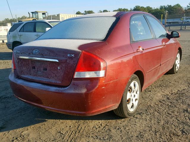 KNAFE121175396280 - 2007 KIA SPECTRA EX BURGUNDY photo 4