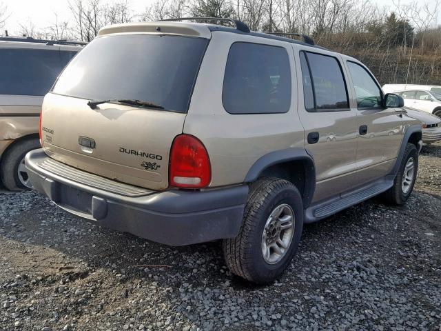 1D4HS38N73F536043 - 2003 DODGE DURANGO SP TAN photo 4