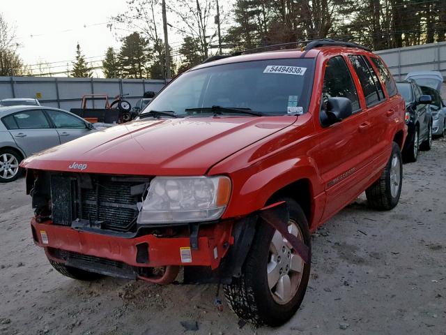 1J4GW58N71C559176 - 2001 JEEP GRAND CHER RED photo 2