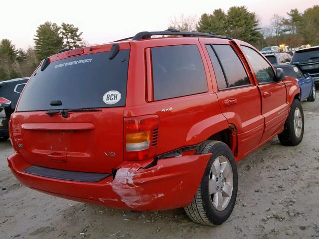 1J4GW58N71C559176 - 2001 JEEP GRAND CHER RED photo 4