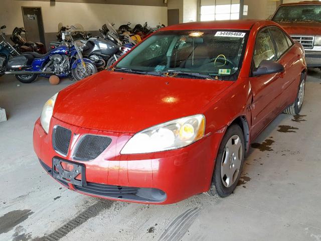 1G2ZF58B174204919 - 2007 PONTIAC G6 VALUE L RED photo 2