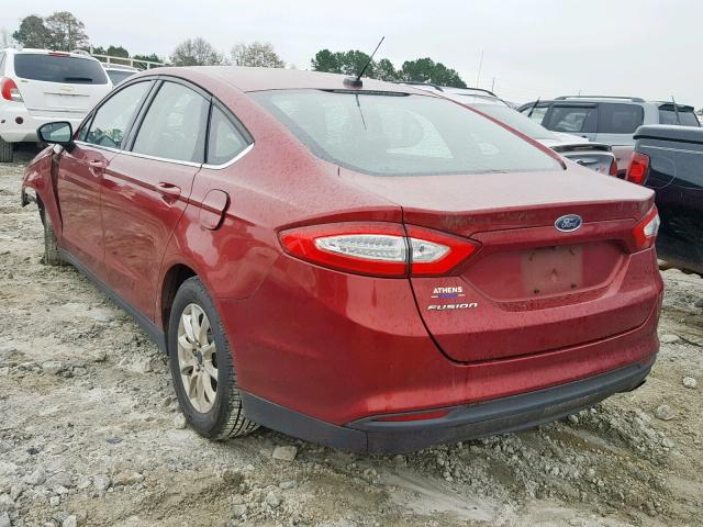 3FA6P0G79FR119804 - 2015 FORD FUSION S RED photo 3