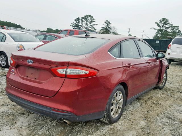 3FA6P0G79FR119804 - 2015 FORD FUSION S RED photo 4