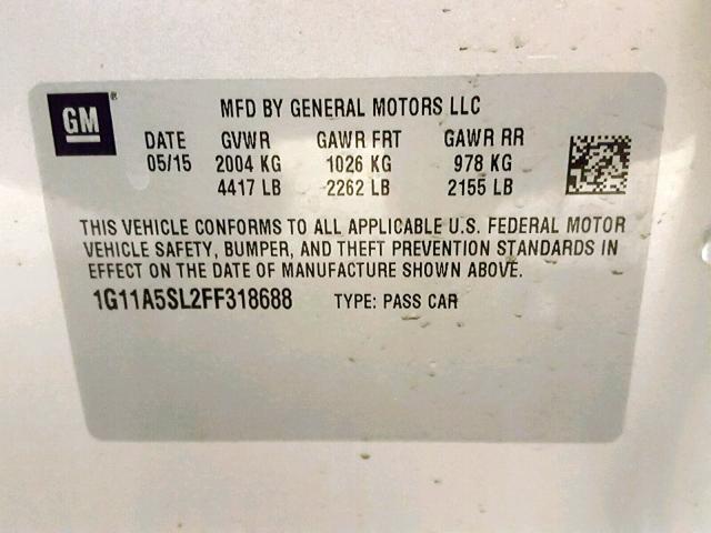 1G11A5SL2FF318688 - 2015 CHEVROLET MALIBU LS SILVER photo 10