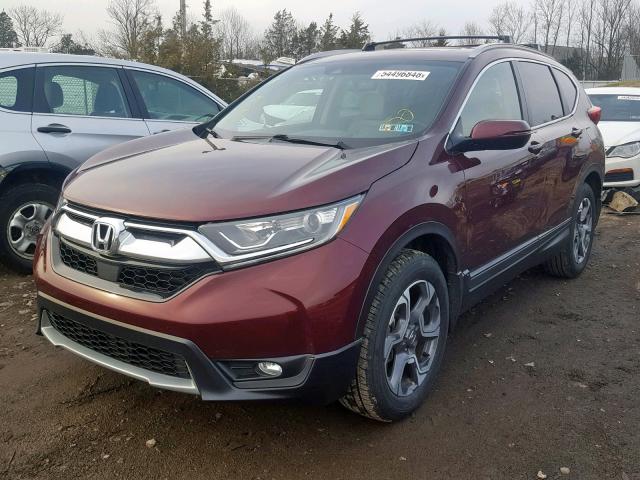 7FARW2H84JE006998 - 2018 HONDA CR-V EXL MAROON photo 2