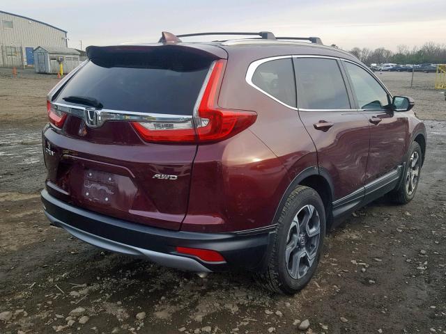 7FARW2H84JE006998 - 2018 HONDA CR-V EXL MAROON photo 4