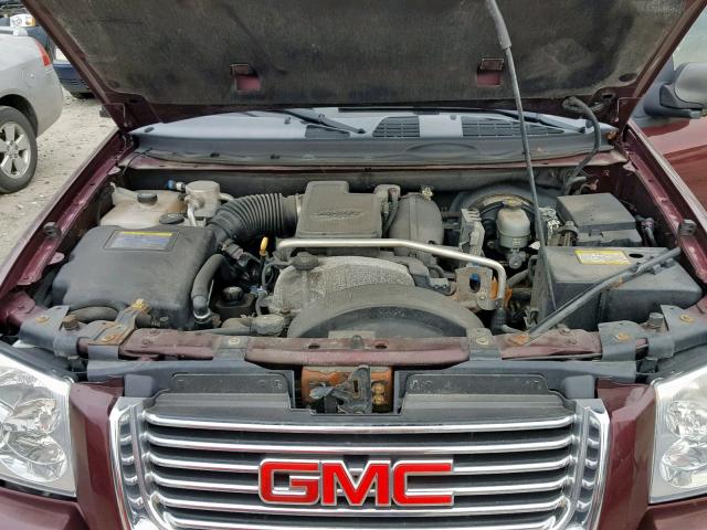 1GKDT13S972141308 - 2007 GMC ENVOY MAROON photo 7