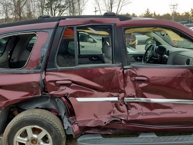 1GKDT13S972141308 - 2007 GMC ENVOY MAROON photo 9